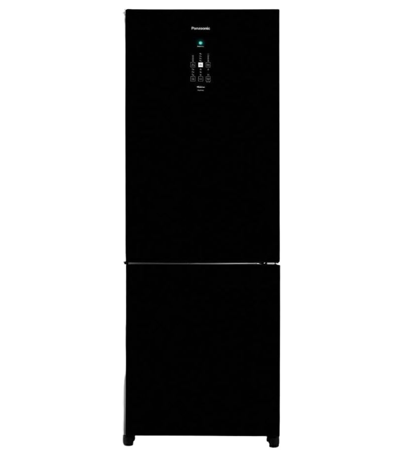 Geladeira-Panasonic-Frost-Free-NR-BB71GVFB Geladeira Panasonic frost free preta com painel eletrônico na portan
