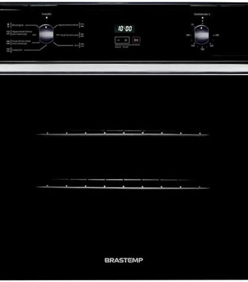 Forno-Eletrico-de-Embutir-Brastemp-84l-Boc84ae Forno elétrico de embutir Brastemp com painel digital e duas grades internas