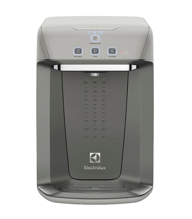 purificador-de-agua-electrolux-pa26g Purificador de água Electrolux PA26G cinza com painel digital e seleção de temperatura