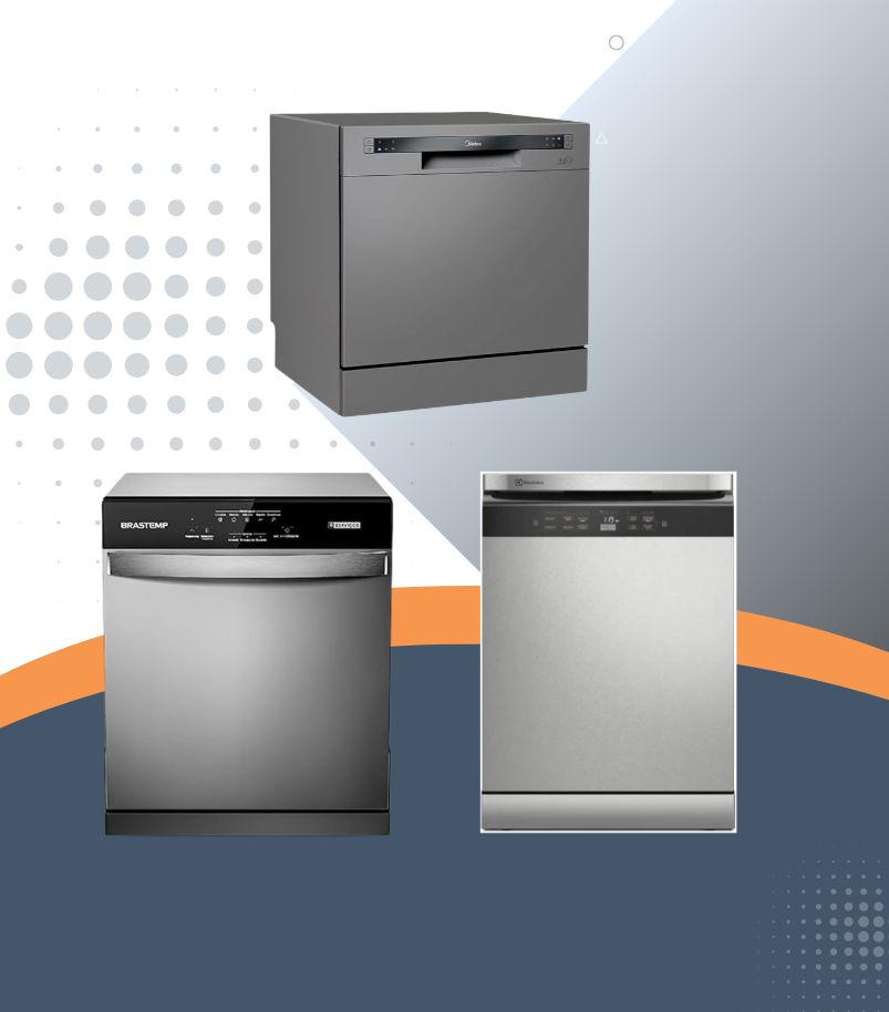 Comparação entre modelos de lava-louças em acabamento inox