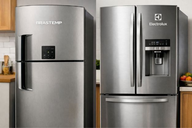 geladeira brastemp e electrolux lado a lado em cozinha moderna