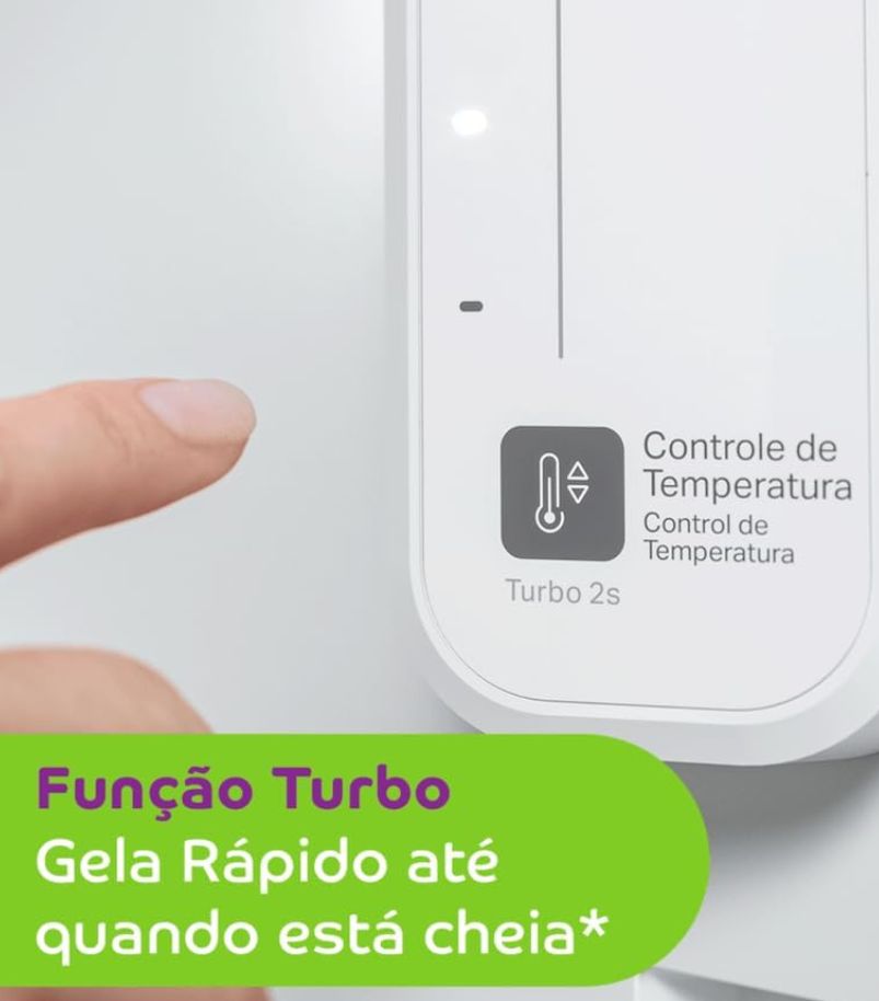 Painel de controle de temperatura de geladeira com botão indicador e ajuste de níveis