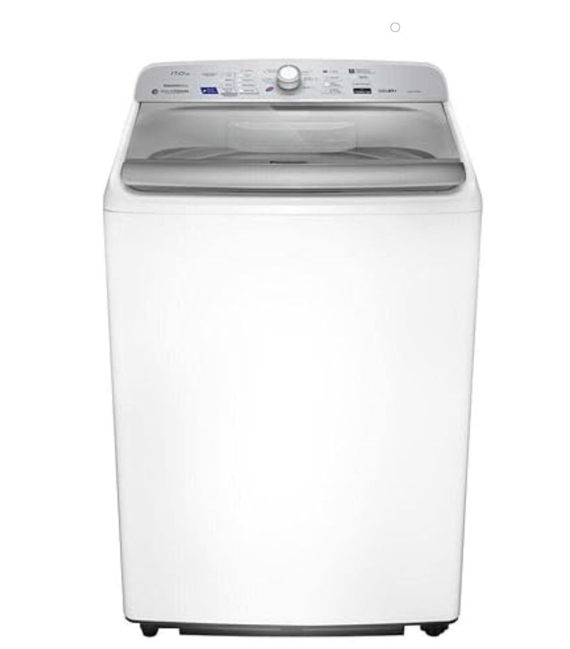maquina-de-lavar-panasonic-17kg-NA-F170B7W Máquina de lavar Panasonic branca de abertura superior com tampa de vidro e painel eletrônico superior
